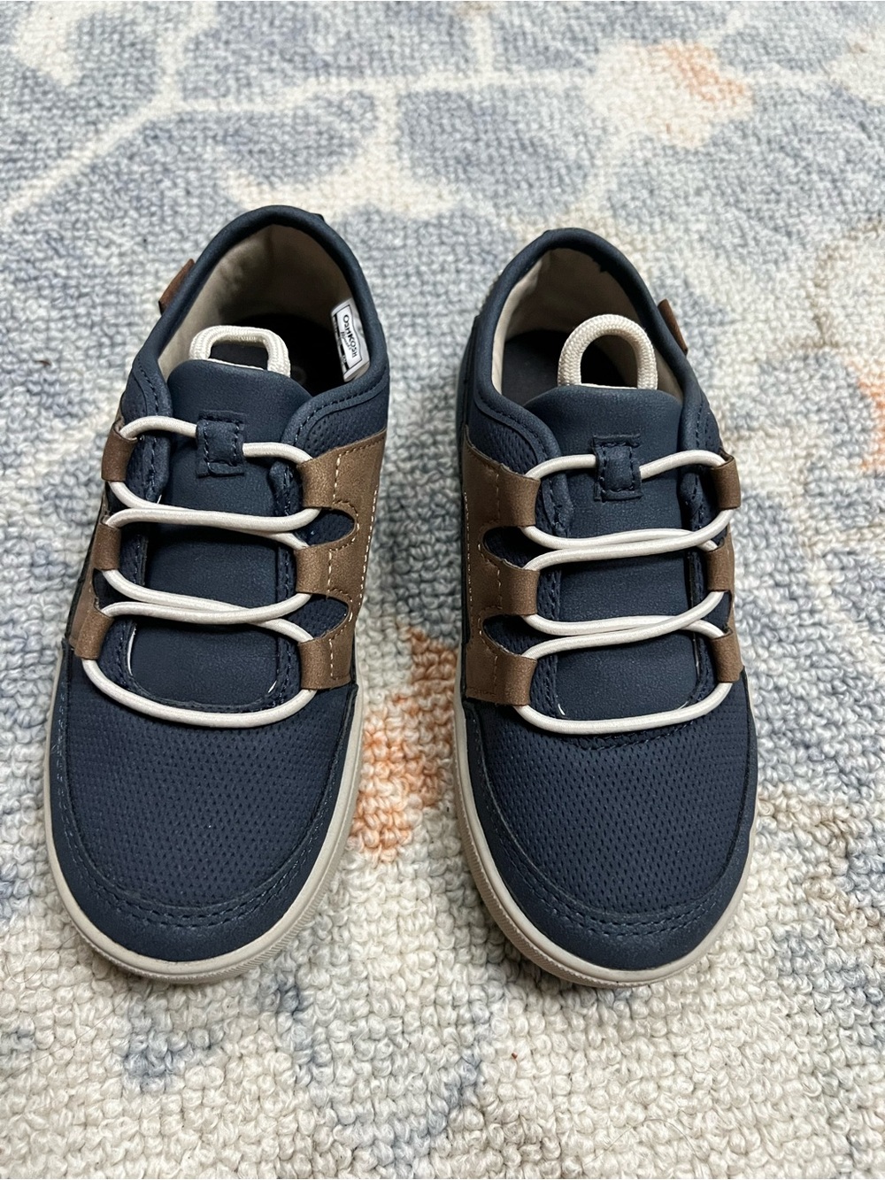 OshKosh B'gosh Navy and Brown Elastic Lace toddler’s Sneakers